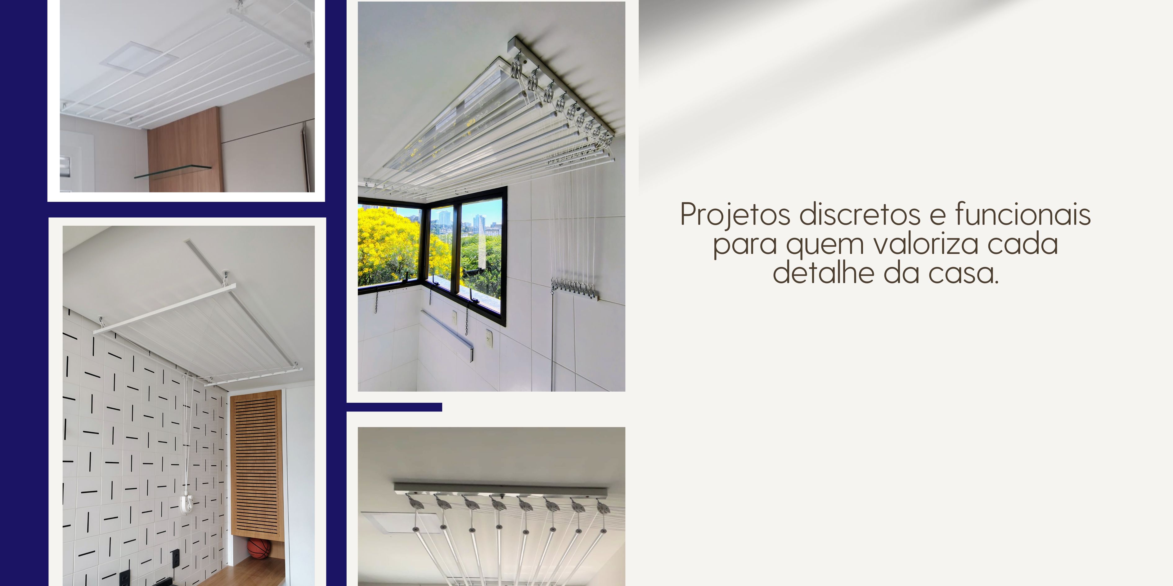 Lavanderia moderna com varal